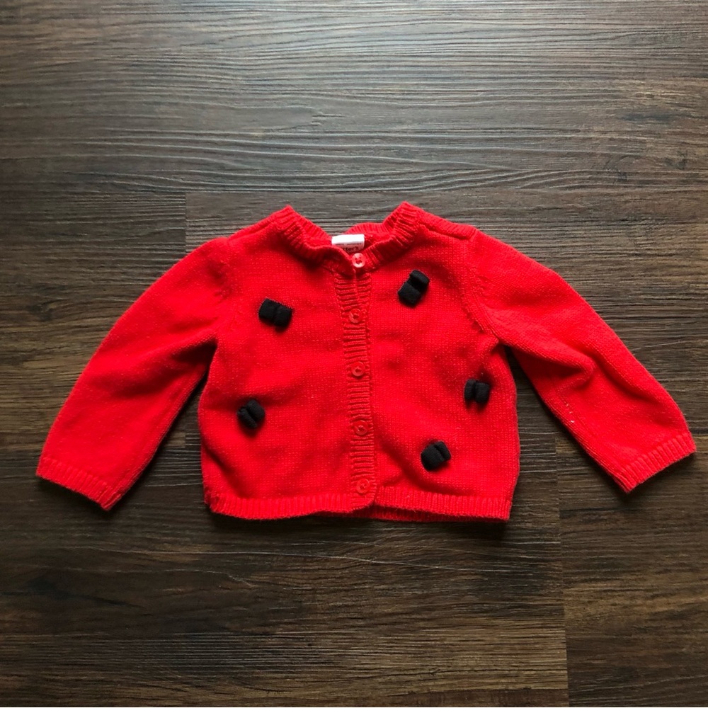NWOT Carter’s size 3 month Baby Neutral Red Button Up Knit Cardigan Sweater